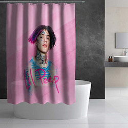 Шторка для душа Lil Peep: Pink Style, цвет: 3D-принт — фото 2