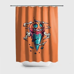 Шторка для душа Тыквенное мороженое, цвет: 3D-принт