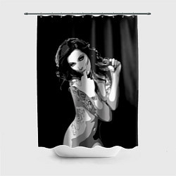 Шторка для душа Sexy Girl: Black & White, цвет: 3D-принт