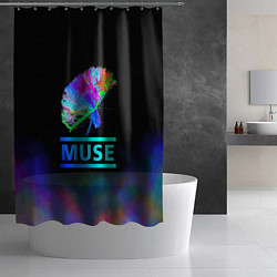 Шторка для душа Muse: Neon Flower, цвет: 3D-принт — фото 2