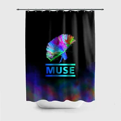 Шторка для душа Muse: Neon Flower, цвет: 3D-принт