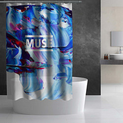 Шторка для душа MUSE: Blue Colours, цвет: 3D-принт — фото 2