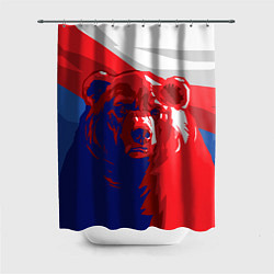 Шторка для душа Российский медведь, цвет: 3D-принт