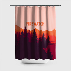 Шторка для душа Firewatch: Orange Style, цвет: 3D-принт