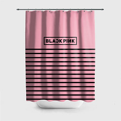 Шторка для ванной Black Pink: Black Stripes