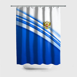 Шторка для душа Россия: голубая волна, цвет: 3D-принт