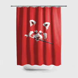 Шторка для ванной Красная панда с кисточкой
