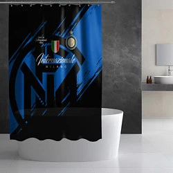 Шторка для душа Интер Милан логотипы, цвет: 3D-принт — фото 2