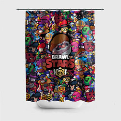 Шторка для душа BRAWL STARS Dinomike, цвет: 3D-принт