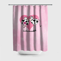 Шторка для душа Влюбленные коровы, цвет: 3D-принт