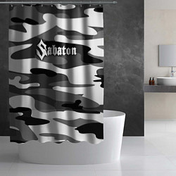 Шторка для душа Камуфляж Sabaton, цвет: 3D-принт — фото 2