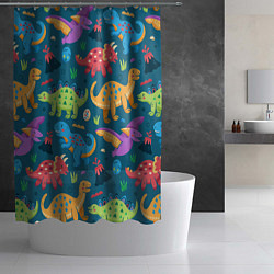 Шторка для душа Арт с динозаврами, цвет: 3D-принт — фото 2