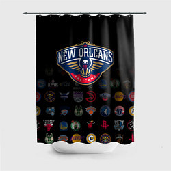 Шторка для душа New Orleans Pelicans 1, цвет: 3D-принт