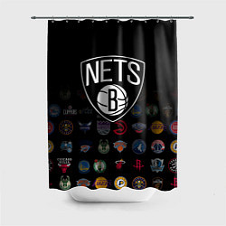 Шторка для душа Brooklyn Nets 1, цвет: 3D-принт