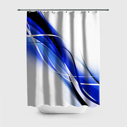 Шторка для душа GEOMETRY STRIPES BLUE, цвет: 3D-принт