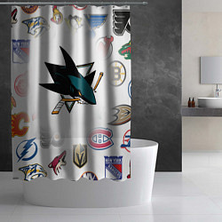 Шторка для душа San Jose Sharks NHL teams pattern, цвет: 3D-принт — фото 2