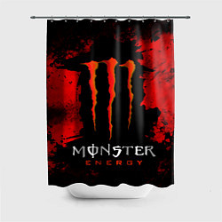 Шторка для душа Red grunge monster energy, цвет: 3D-принт