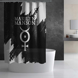 Шторка для душа MARILYN MANSON М МЭНСОН, цвет: 3D-принт — фото 2