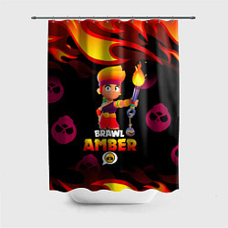 Шторка для душа BRAWL STARS AMBER, цвет: 3D-принт