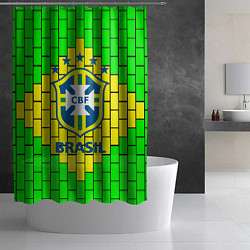Шторка для душа Сборная Бразилии, цвет: 3D-принт — фото 2