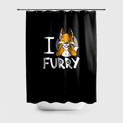 Шторка для душа I love furry, цвет: 3D-принт