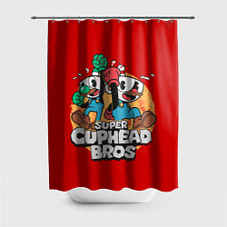 Шторка для душа Super Cuphead Bros, цвет: 3D-принт