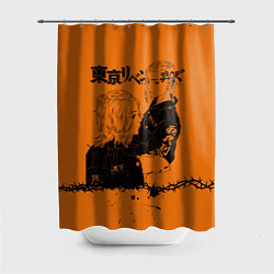 Шторка для душа Токийские мстители ораньжевый, цвет: 3D-принт