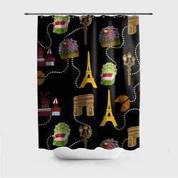 Шторка для душа Париж, цвет: 3D-принт