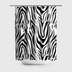 Шторка для душа Черно-белая зебра, цвет: 3D-принт