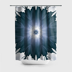 Шторка для душа Снежинка Абстракция Синий, цвет: 3D-принт
