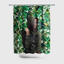 Шторка для душа Olga Buzova - camouflage, цвет: 3D-принт
