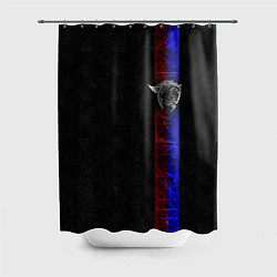 Шторка для душа ЦСКА Москва black theme, цвет: 3D-принт