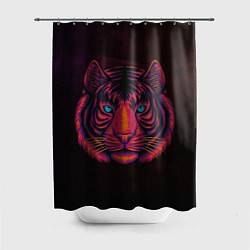 Шторка для душа Тигр Tiger голова, цвет: 3D-принт