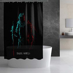 Шторка для душа Dark Souls NEON Силуэт, цвет: 3D-принт — фото 2