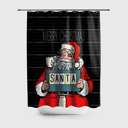 Шторка для душа Merry Christmas: Санта с синяком, цвет: 3D-принт