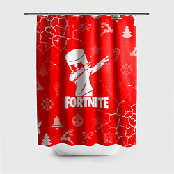 Шторка для душа Fortnite - Marshmello новогодний, цвет: 3D-принт