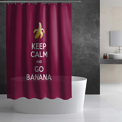 Шторка для душа Keep calm and go banana, цвет: 3D-принт — фото 2