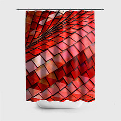 Шторка для душа Красная спартаковская чешуя, цвет: 3D-принт