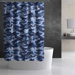 Шторка для душа Синий Камуфляж Camouflage, цвет: 3D-принт — фото 2