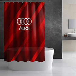 Шторка для душа Audi red полосы, цвет: 3D-принт — фото 2