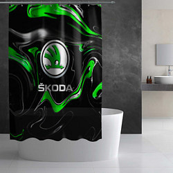 Шторка для душа Skoda: Auto Logo, цвет: 3D-принт — фото 2