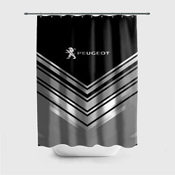 Шторка для душа Peugeot серая геометрия, цвет: 3D-принт