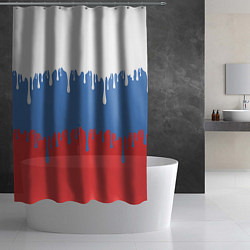 Шторка для душа Флаг России потёки, цвет: 3D-принт — фото 2