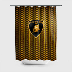 Шторка для душа Lamborghini gold соты, цвет: 3D-принт
