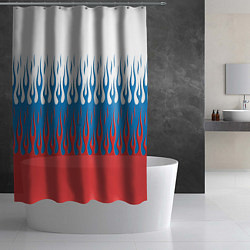 Шторка для душа Флаг России пламя, цвет: 3D-принт — фото 2