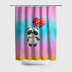 Шторка для душа Маленькая панда с сердечком, цвет: 3D-принт