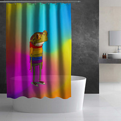 Шторка для душа Радужная лягушка Rainbow Frog, цвет: 3D-принт — фото 2