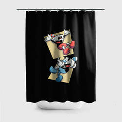 Шторка для душа Две веселые чашки Cuphead, цвет: 3D-принт