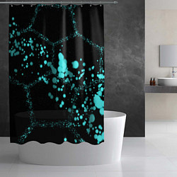 Шторка для душа Соты - брызги красок, цвет: 3D-принт — фото 2