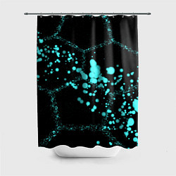 Шторка для душа Соты - брызги красок, цвет: 3D-принт